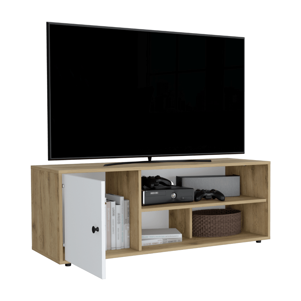 Mesa Para Tv Sovari Macadamia Y Blanco Para Tv De 55"