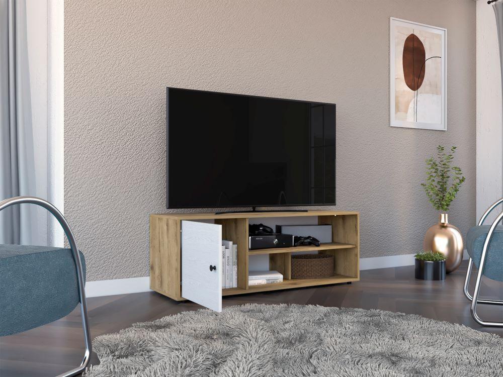 Mesa Para Tv Sovari Macadamia Y Blanco Para Tv De 55"