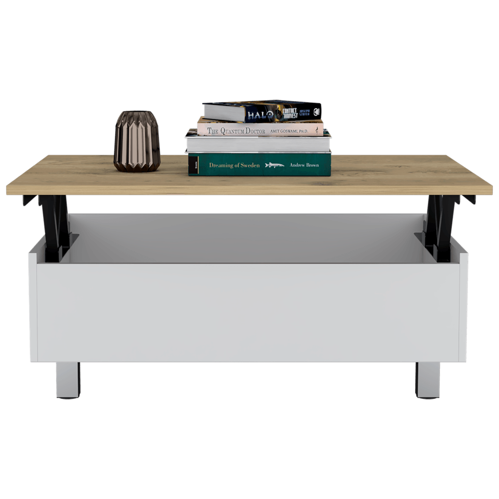 Mesa De Centro Yuniva (1C) Blanco Mqz+Macadamia 297.5X80X54.5 Cm