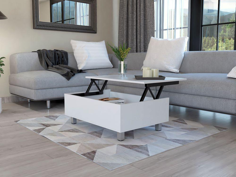 Mesa De Centro Yuniva Lift Top Coffee Table (1C) White Mqz