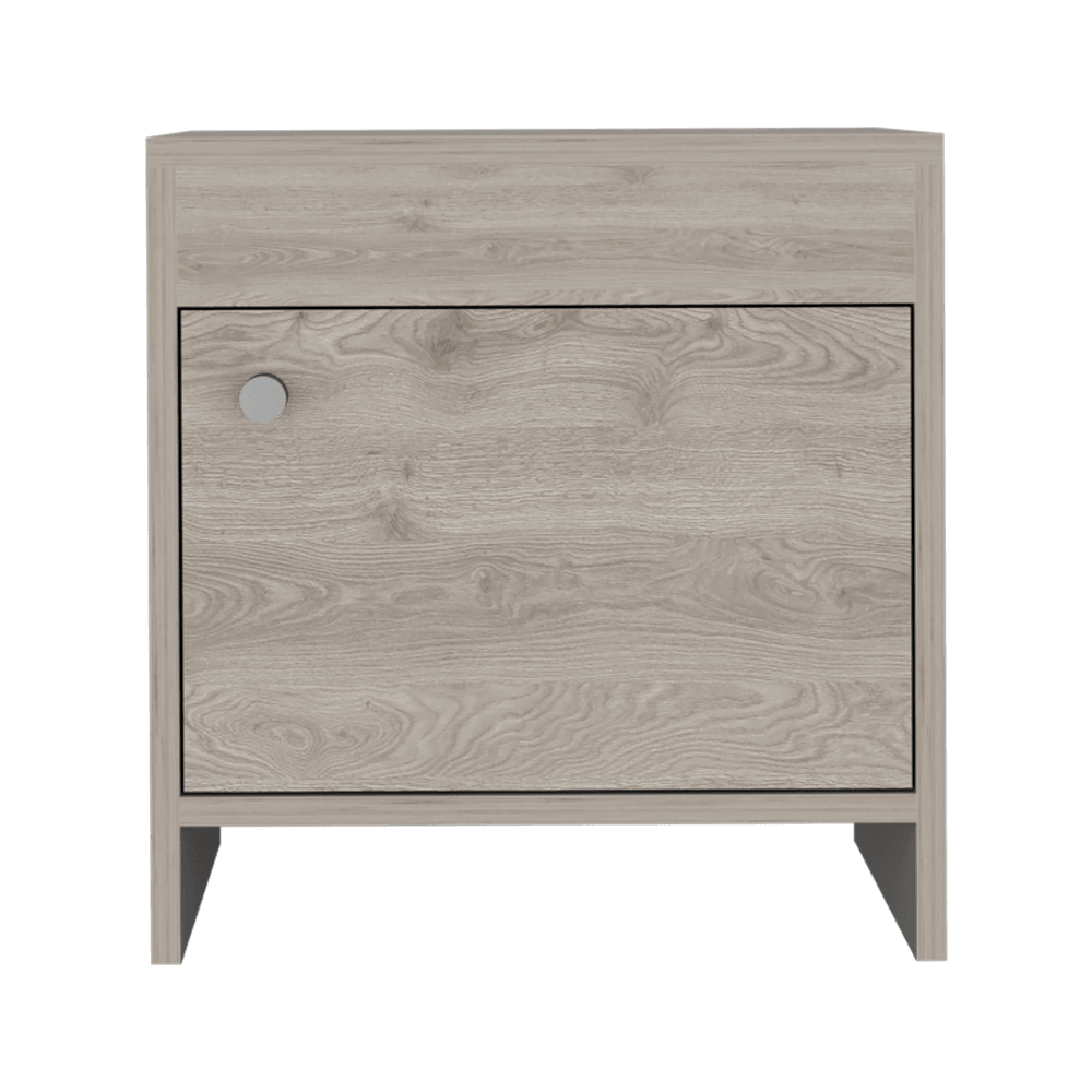 Mesa De Noche Monik Ceniza Y Blanco