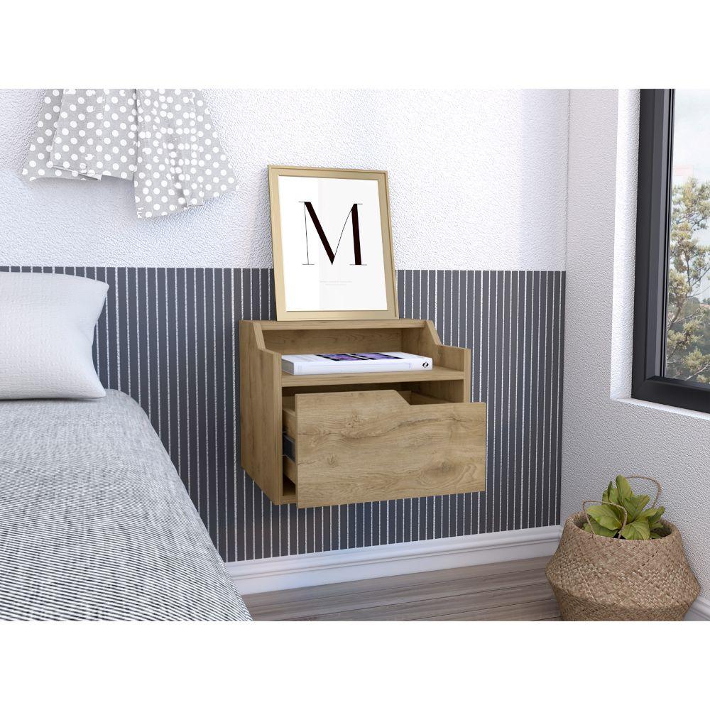 Mesa De Noche Flotante Vureya Macadamia