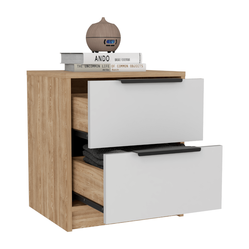 Mesa De Noche Okria Blanco Y Miel