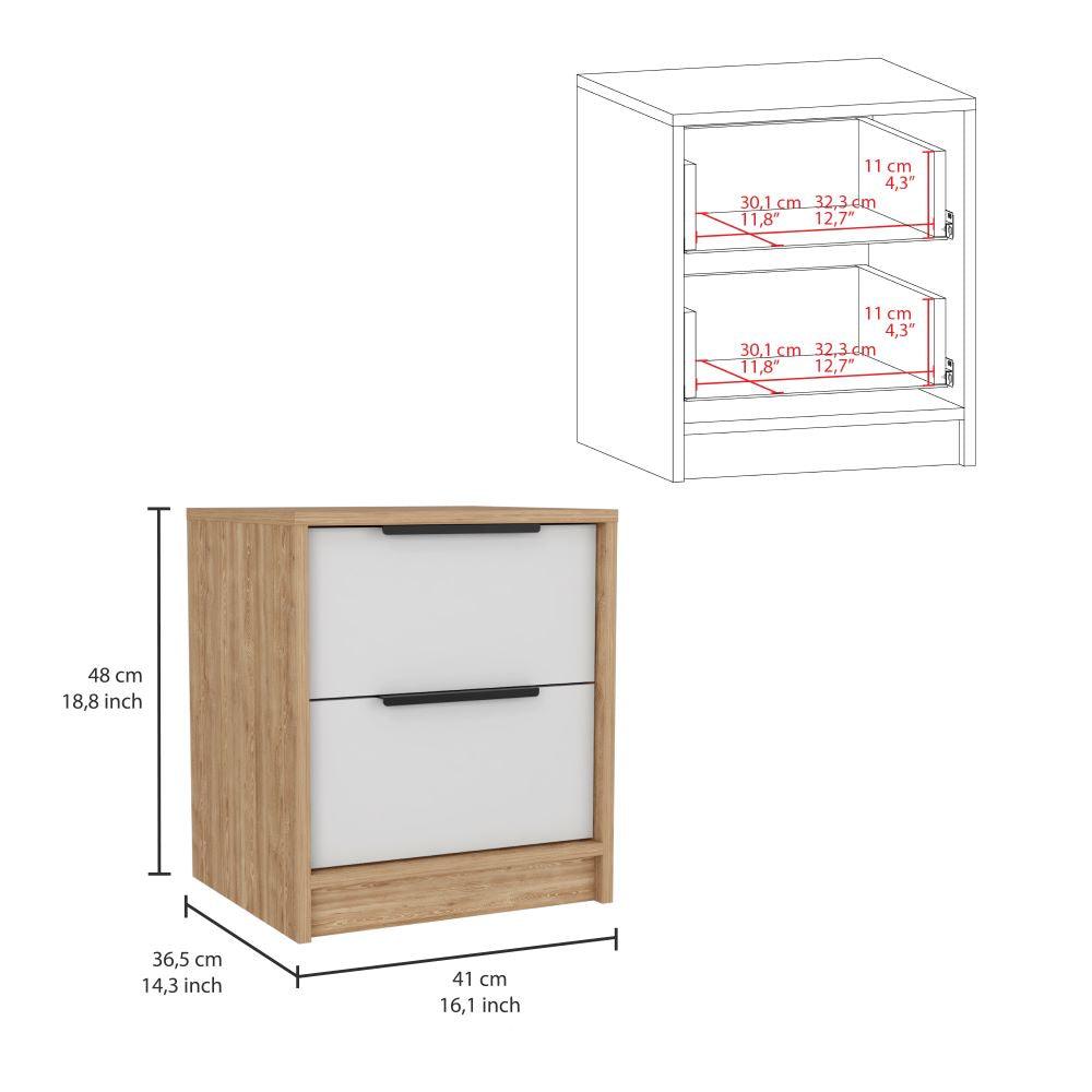 Mesa De Noche Okria Blanco Y Miel