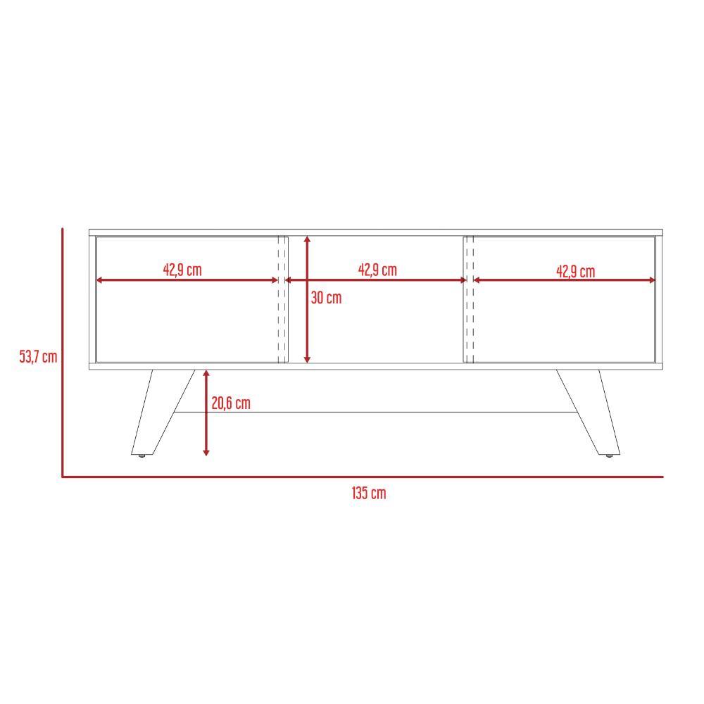 Mesa Para Tv Zunari Nogal Y Blanco Para Tv De 55"