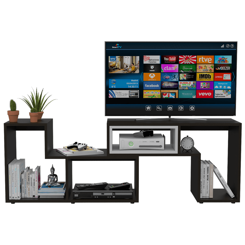 Mesa Para Tv Veluna Wengue Y Blanco Para Tv De 50"