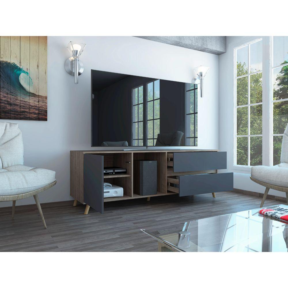 Rack Para Tv Jureli Miel + Plomo