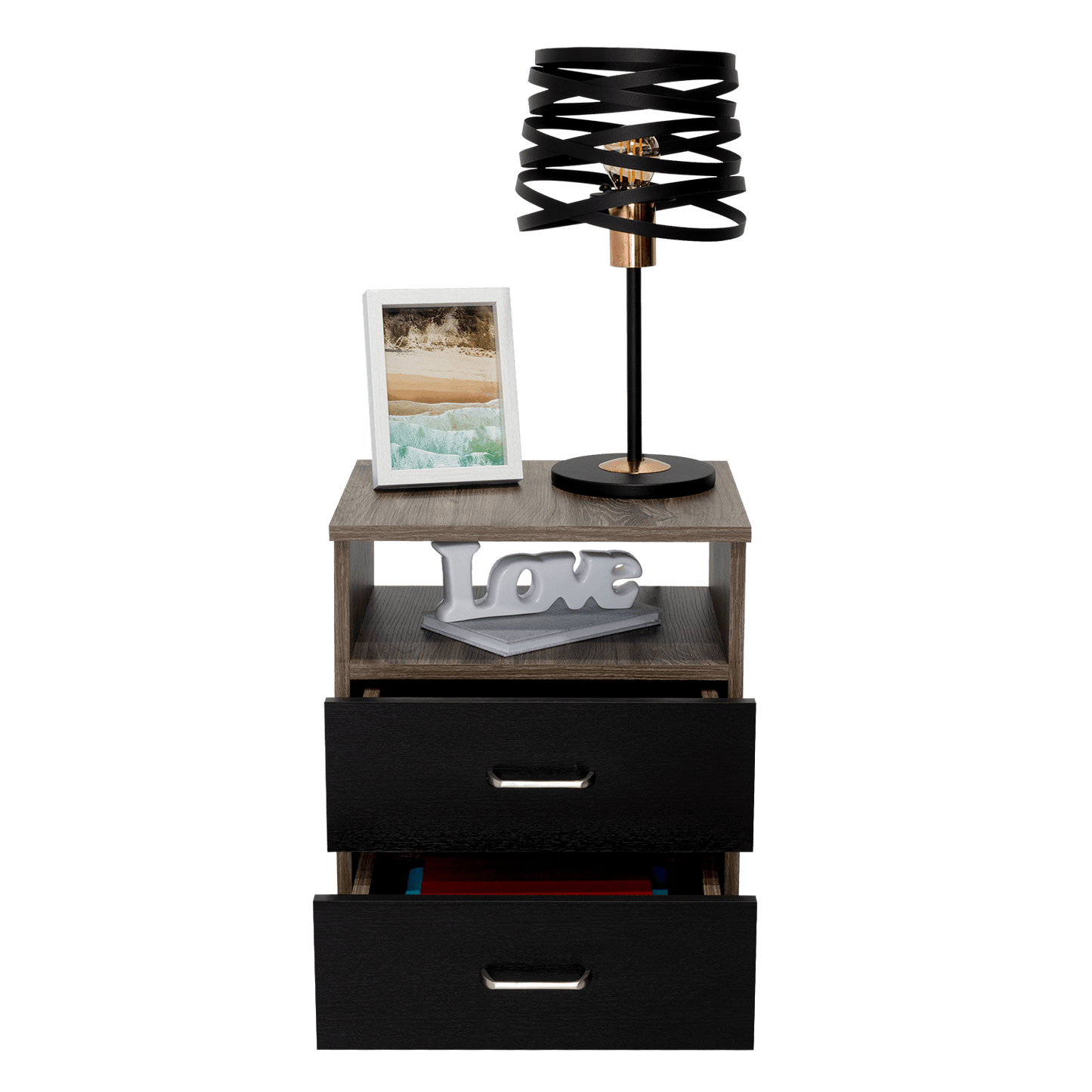 Mesa De Noche Shelf Siena + Wengue
