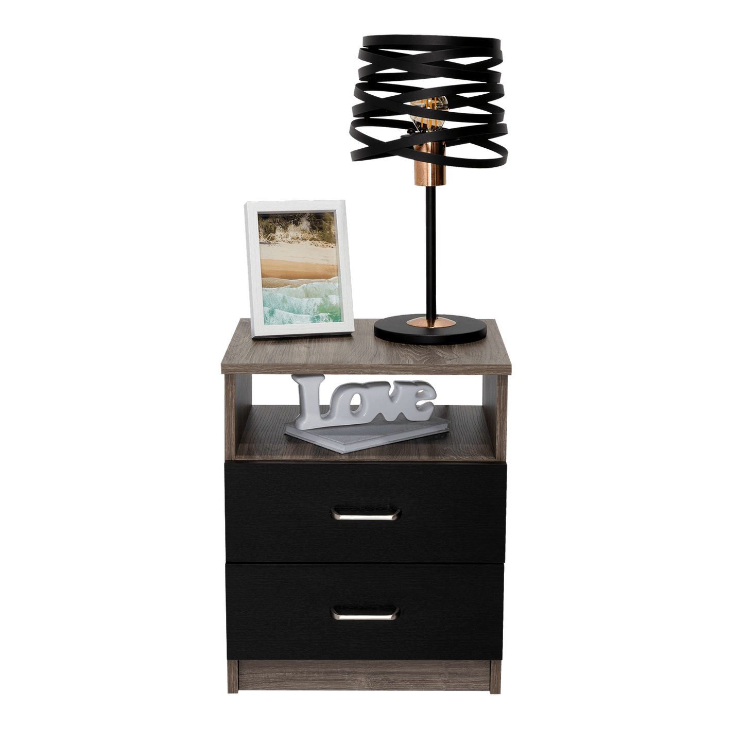 Mesa De Noche Shelf Siena + Wengue