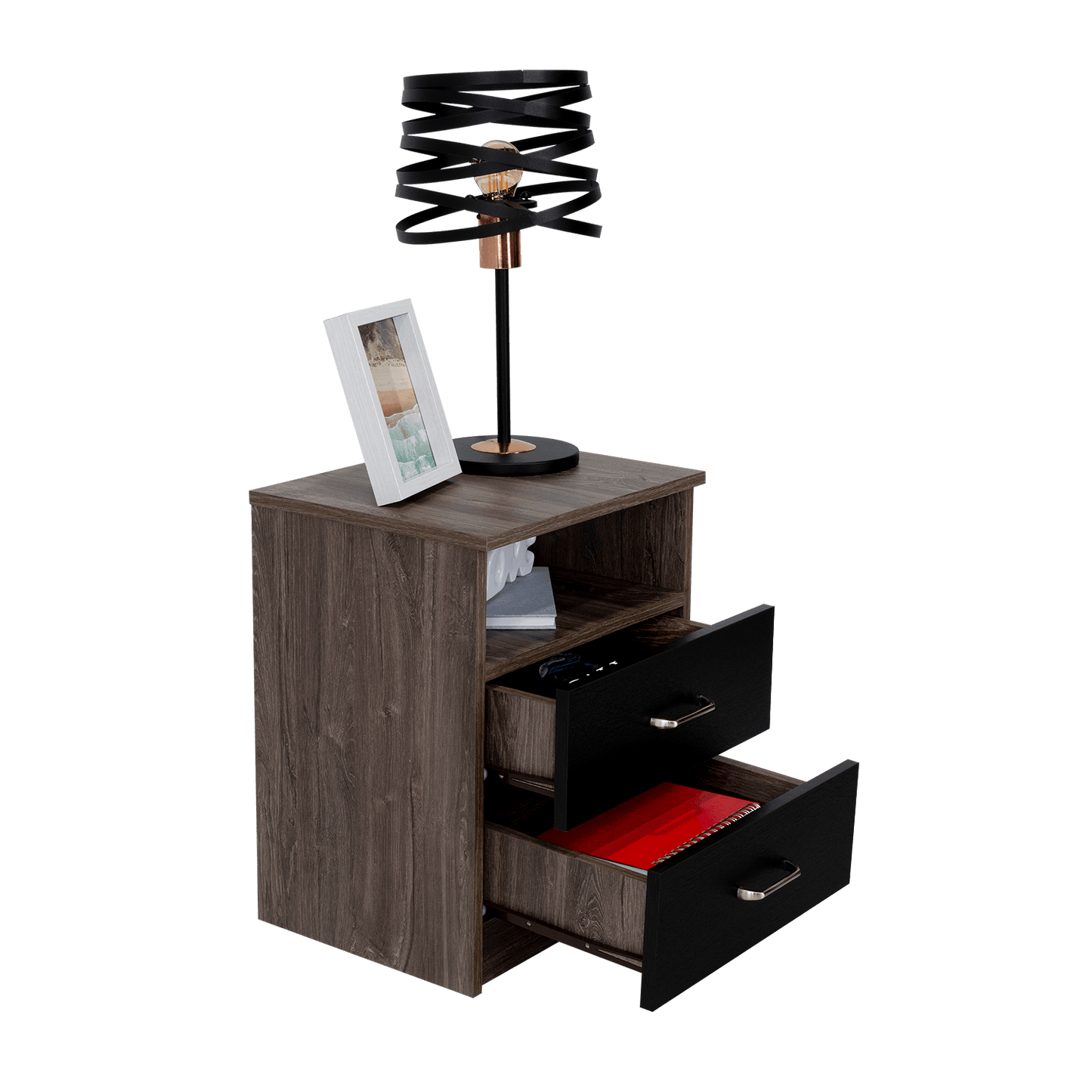Mesa De Noche Shelf Siena + Wengue