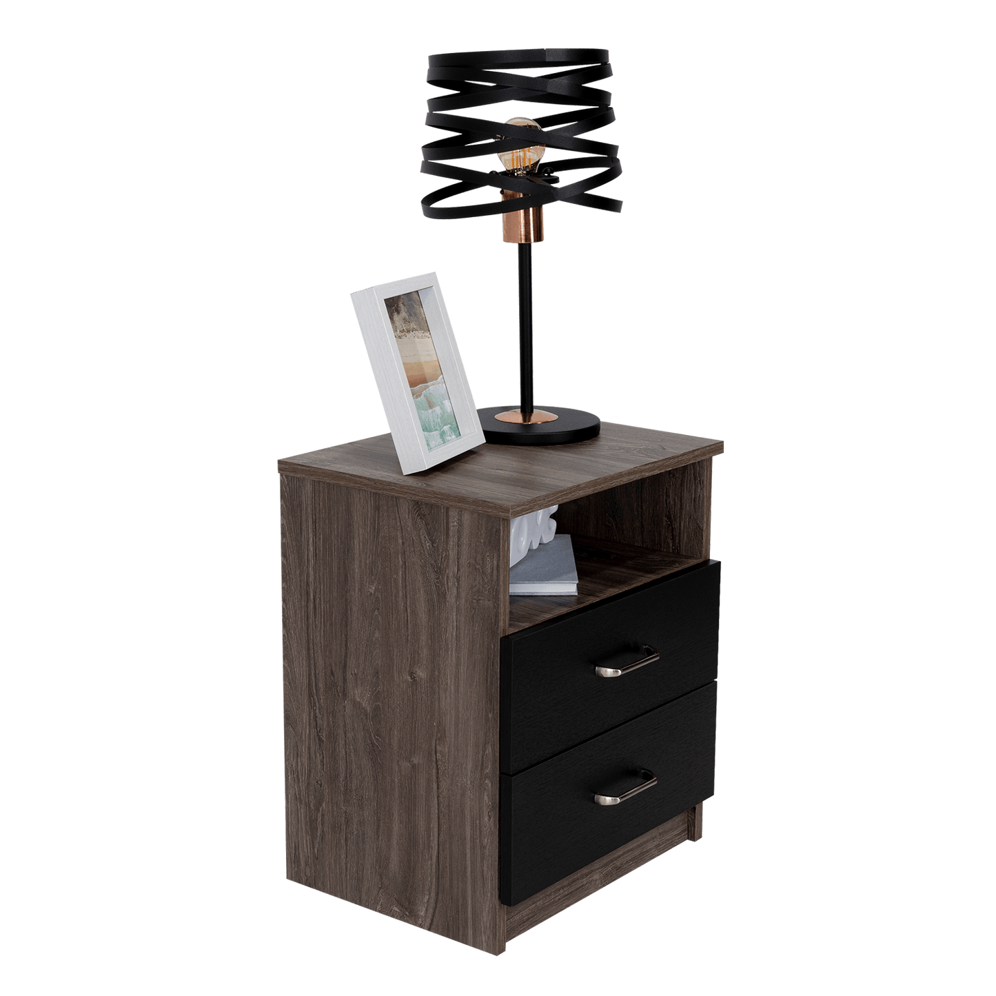Mesa De Noche Shelf Siena + Wengue