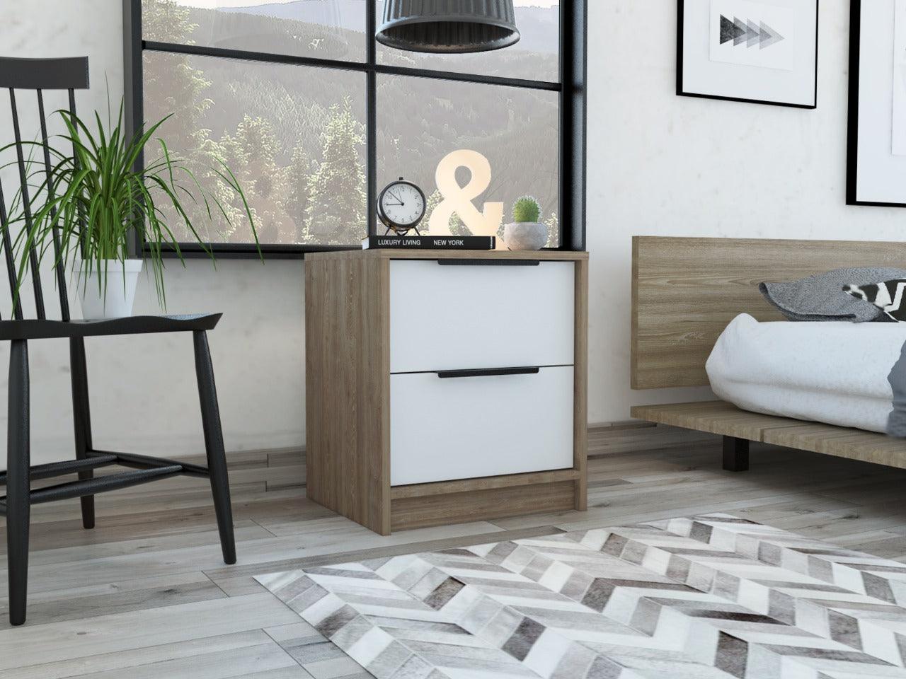 Mesa De Noche Kaia Miel + Blanco