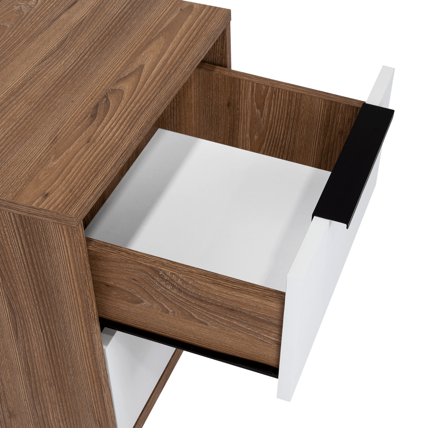Mesa De Noche Okria Miel Y Blanco