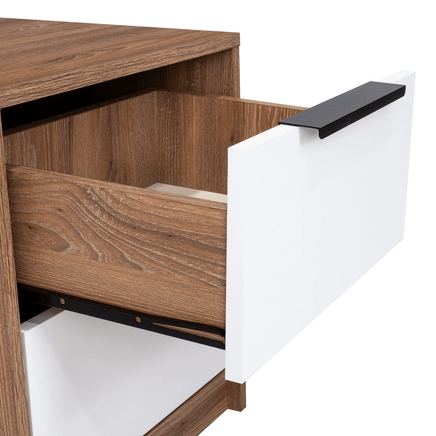 Mesa De Noche Okria Miel Y Blanco