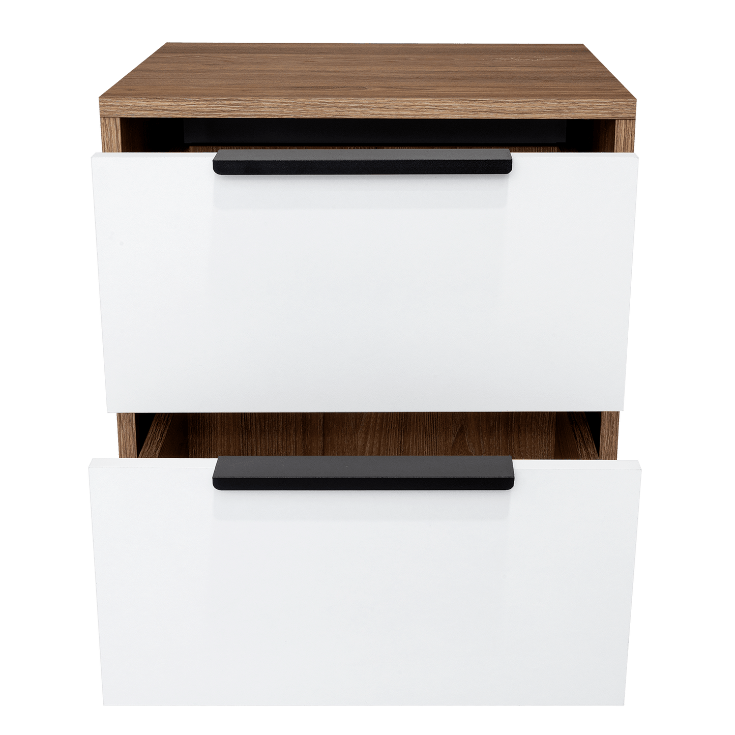 Mesa De Noche Okria Miel Y Blanco