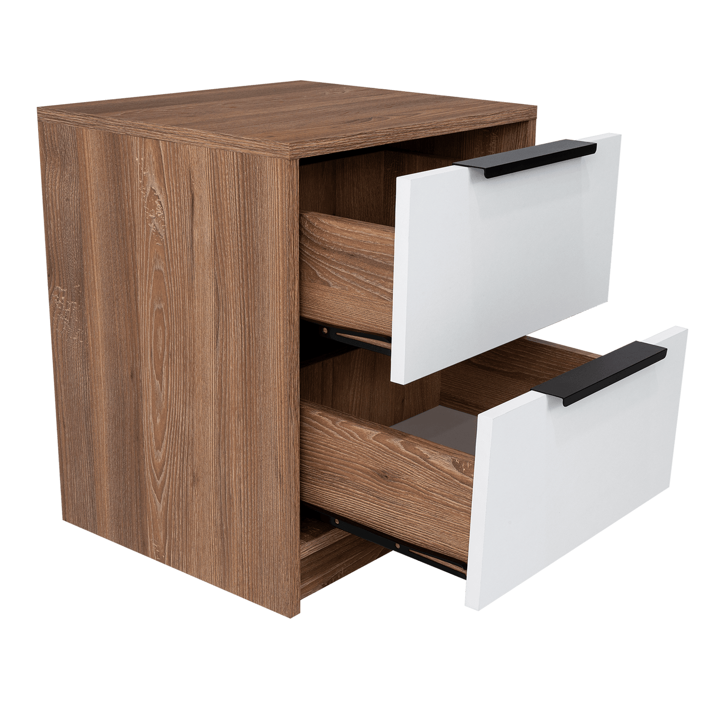 Mesa De Noche Okria Miel Y Blanco