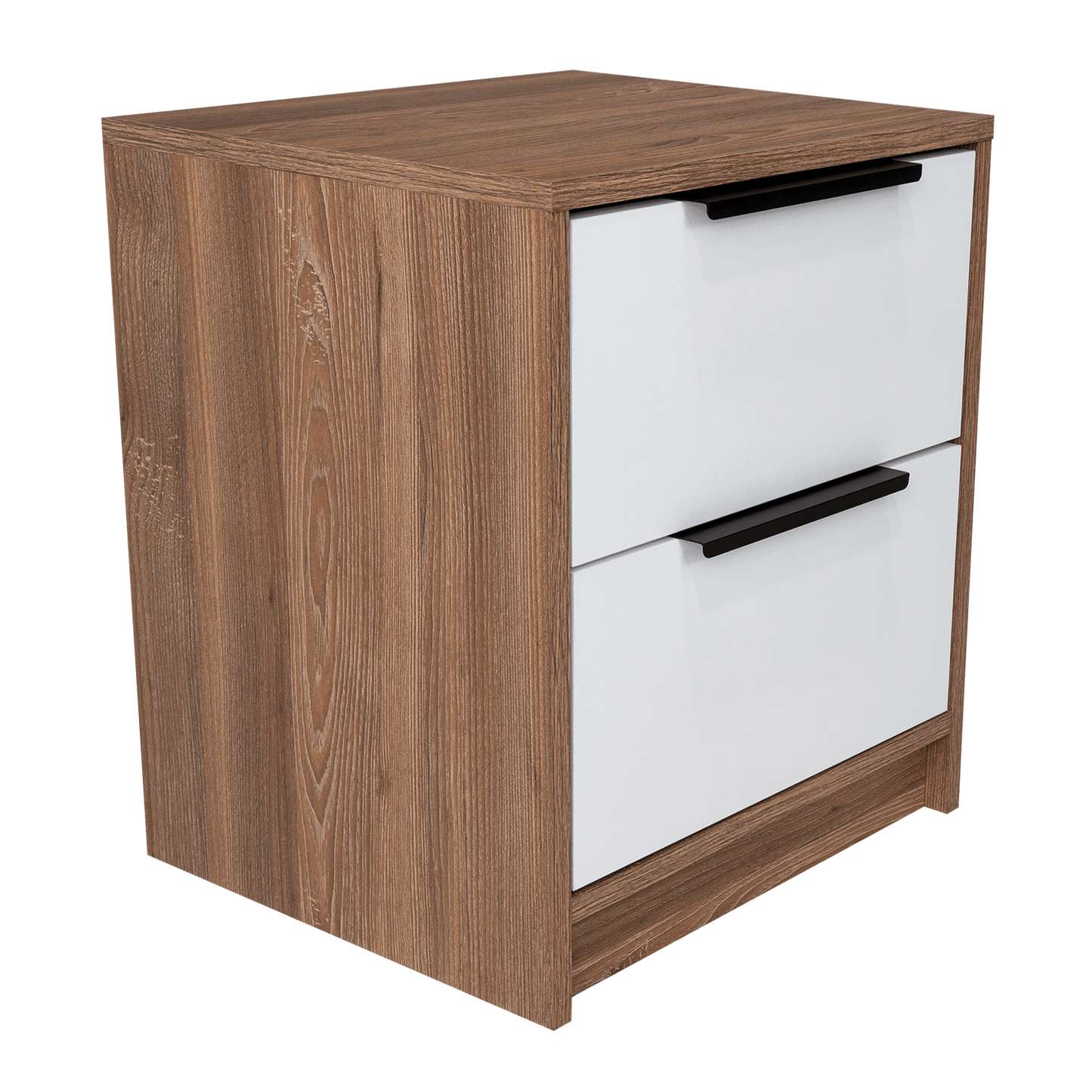 Mesa De Noche Okria Miel Y Blanco