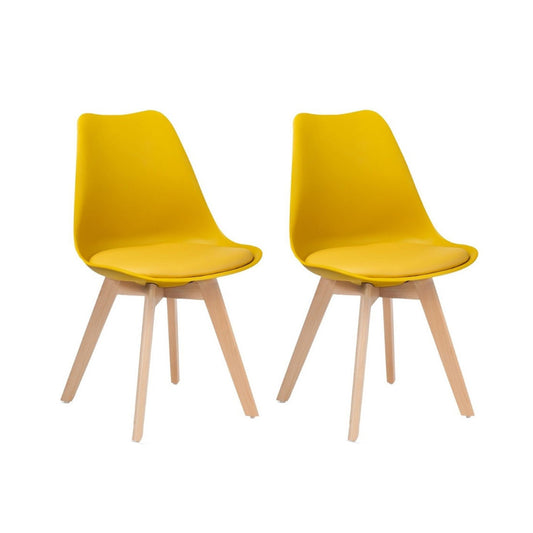 Set x2 Silla Tapizada Milano Amarillo