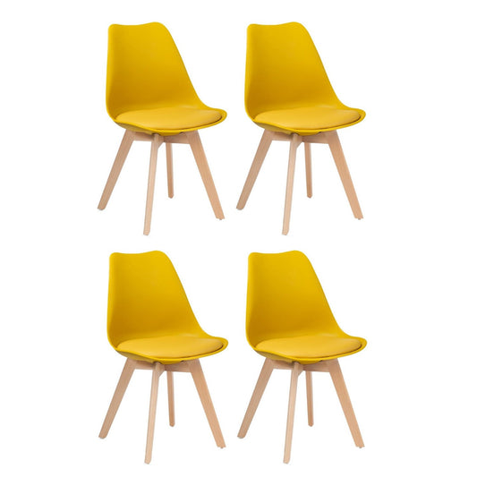 Set x4 Silla Tapizada Milano Amarillo