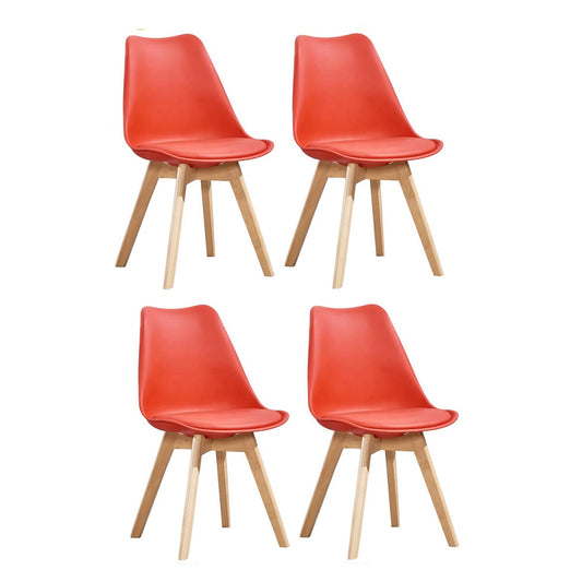 Set x4 Silla Tapizada Milano Rojo