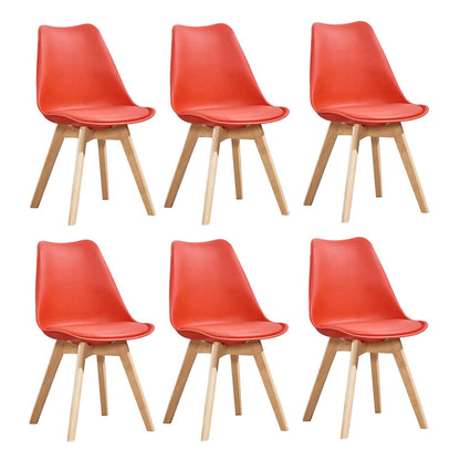 Set x6 Silla Tapizada Milano Rojo
