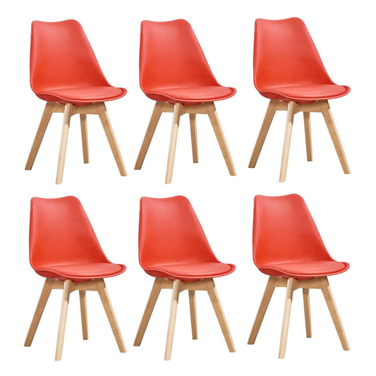 Set x6 Silla Tapizada Milano Rojo