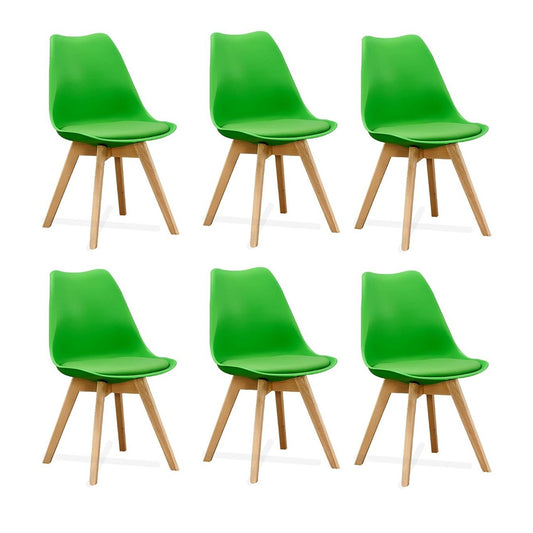 Set x6 Silla Tapizada Milano Verde