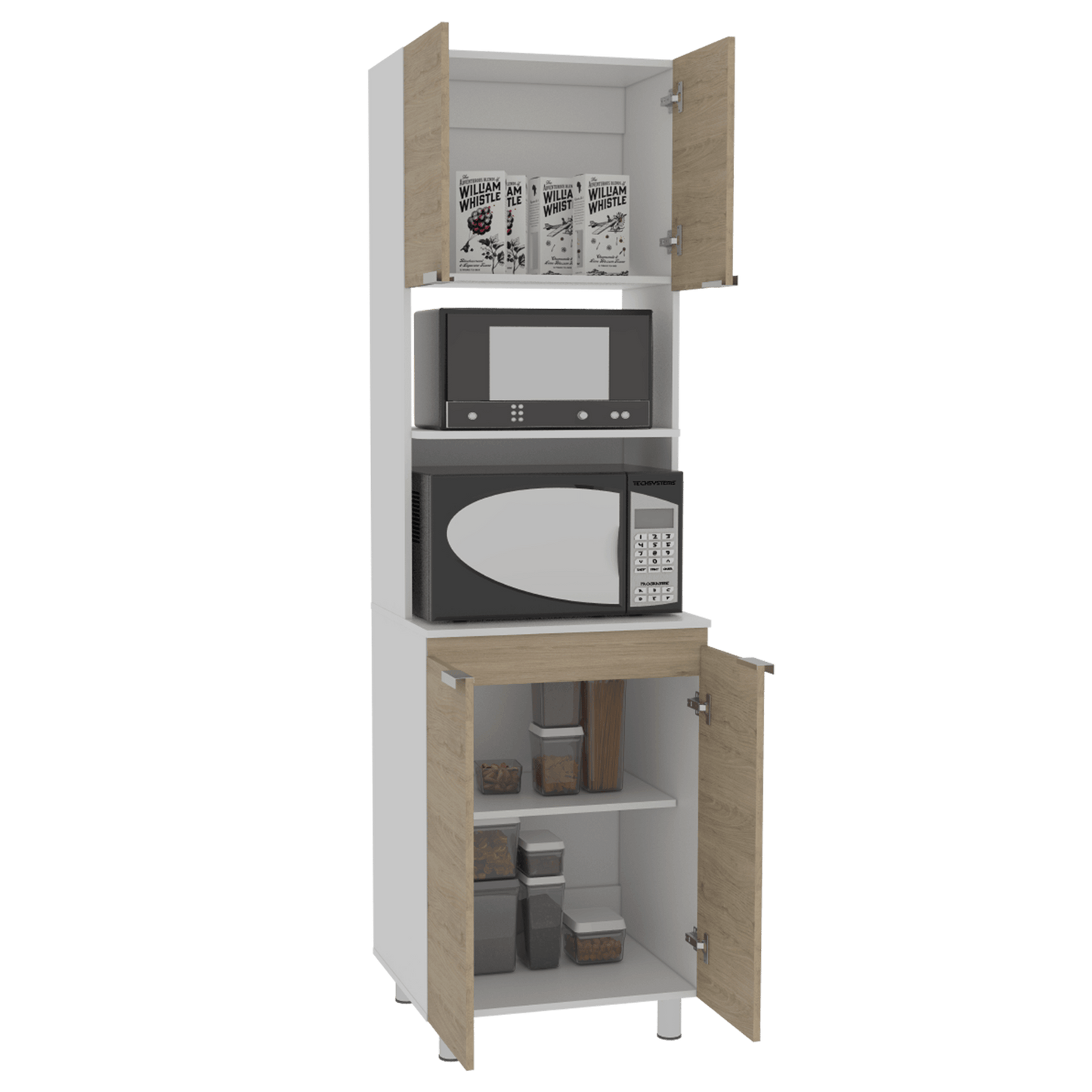 Módulo Microondas Nimora Rovere Beige Y Blanco