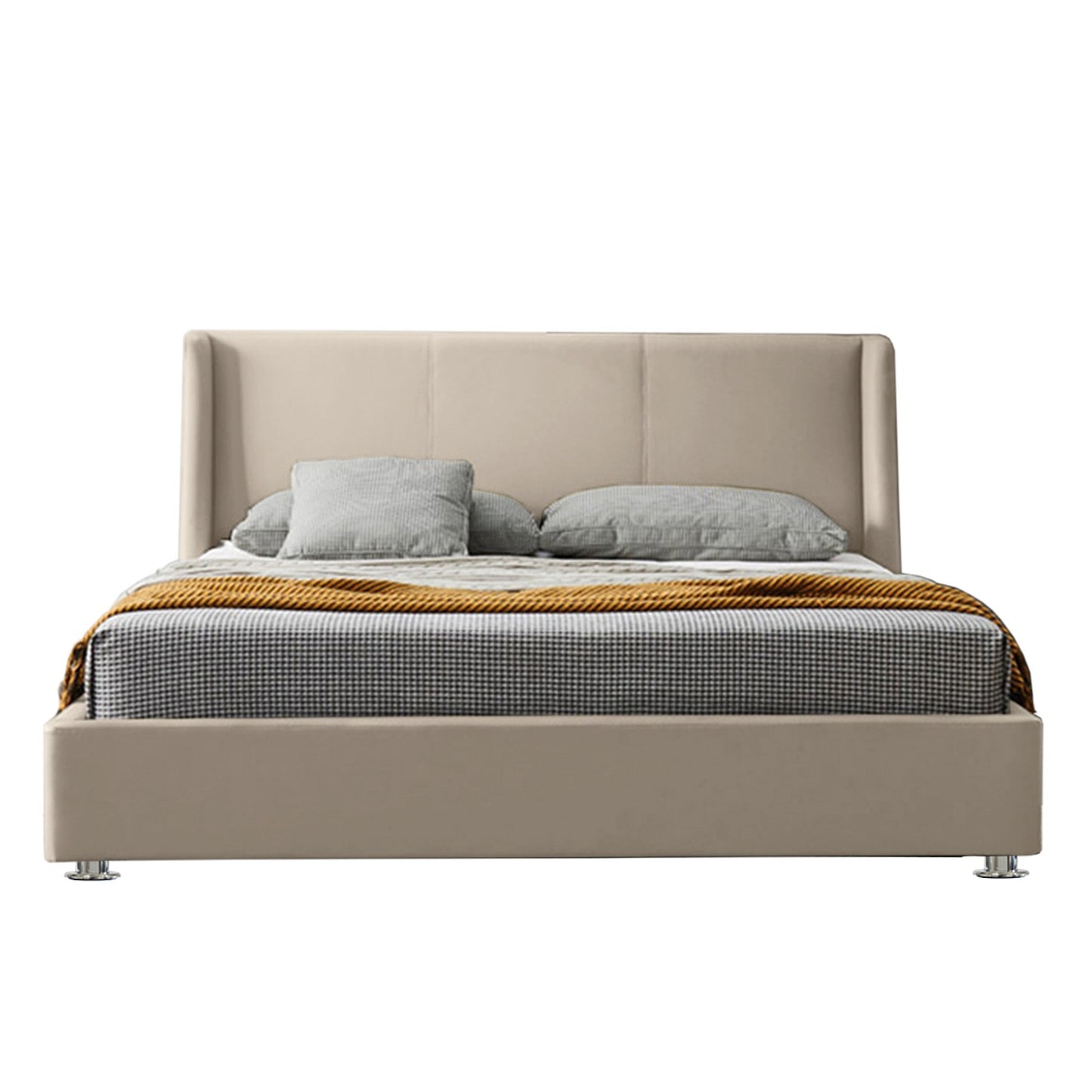 Base Cama Con Espaldar King Mousai Beige
