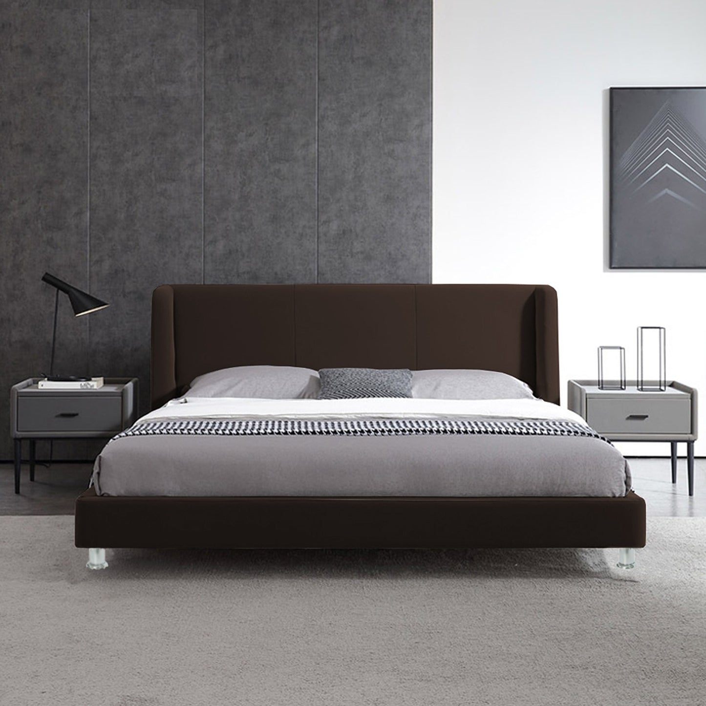 Base Cama Con Espaldar Queen Mousai Cafe