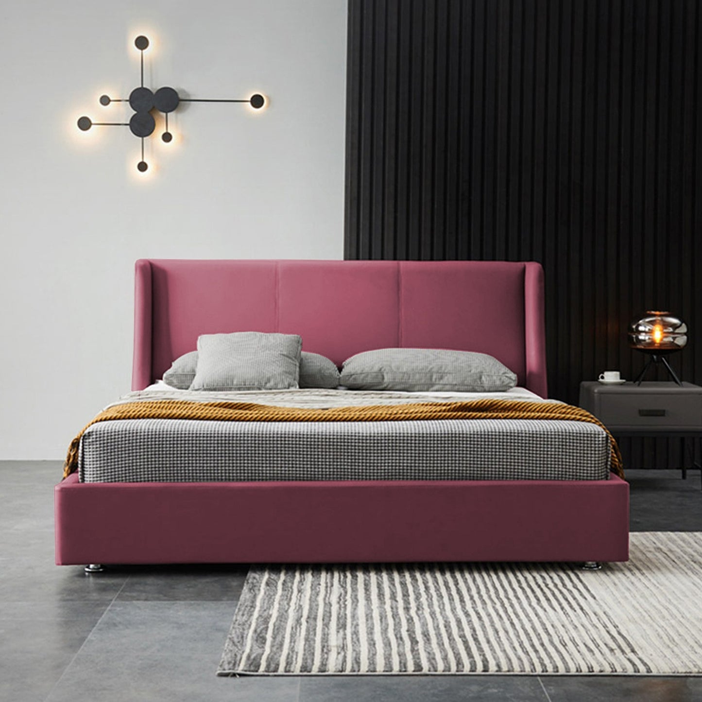 Base Cama Con Espaldar Doble Mousai Salmon