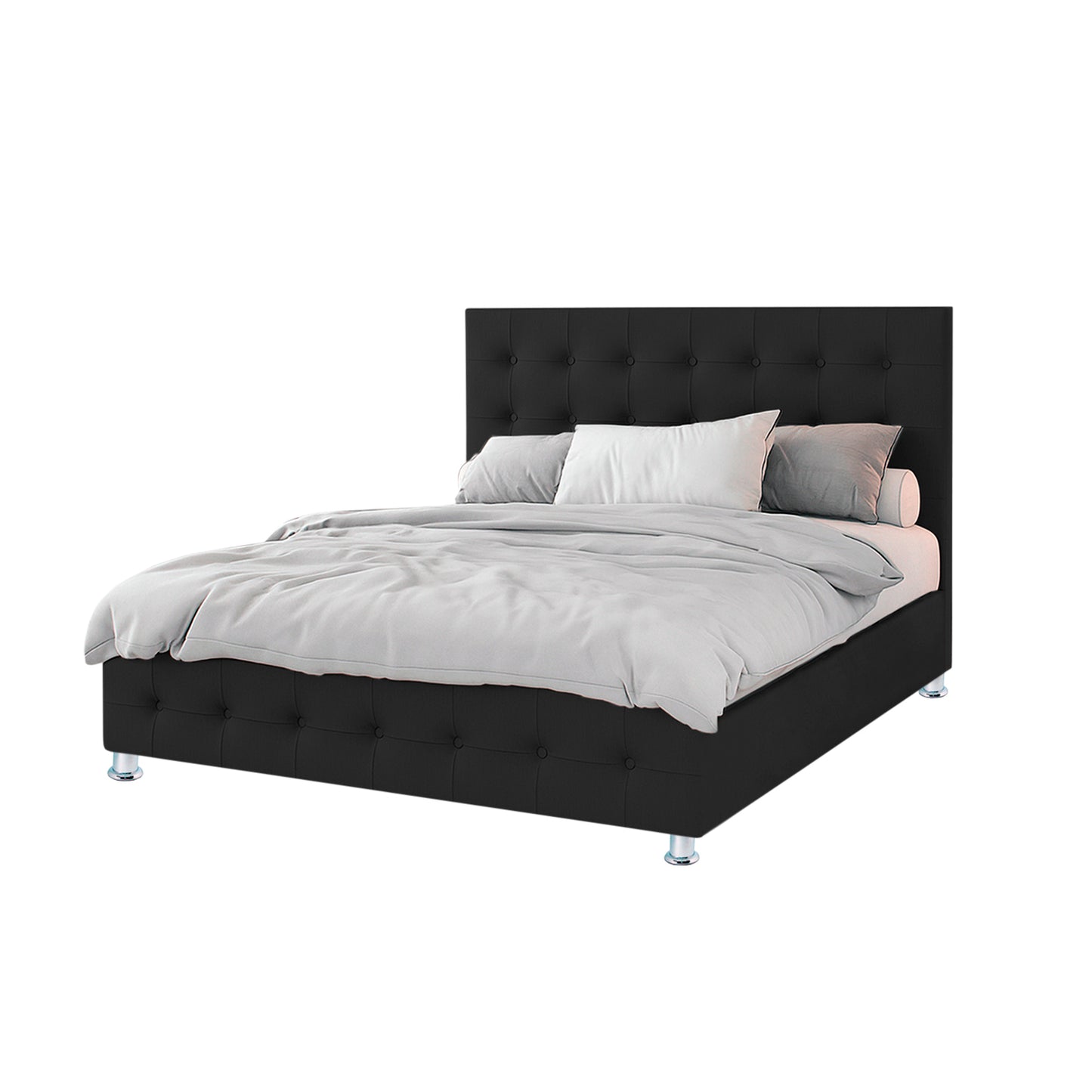 Base Cama Con Espaldar Semidoble Capital Negro