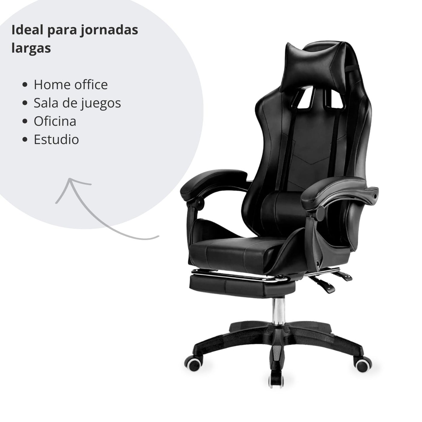 Silla Gamer Ergonomica Reclinable Kairo Negro