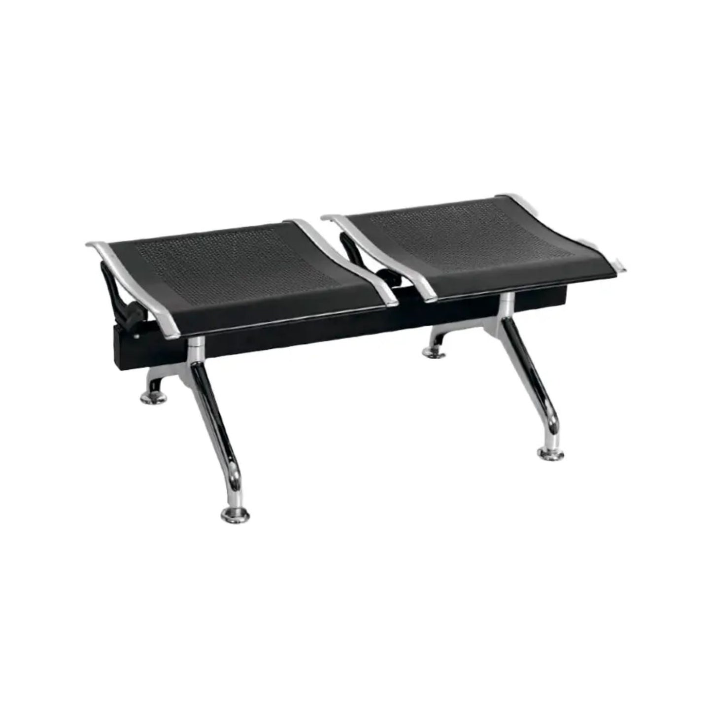 Silla Tandem 2 Puestos Gris Sin espaldar Negro