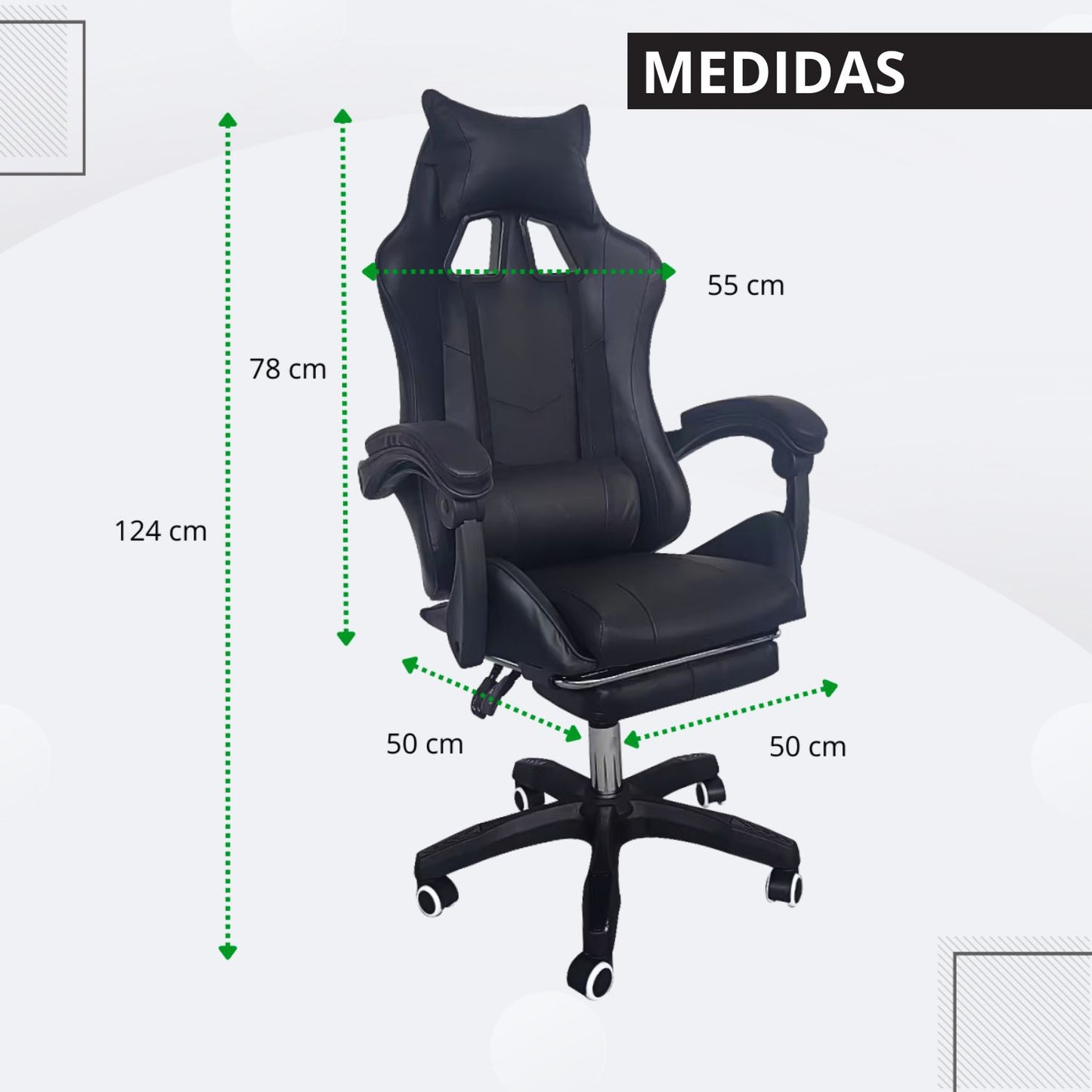 Silla Gamer Ergonomica Reclinable Kairo Negro