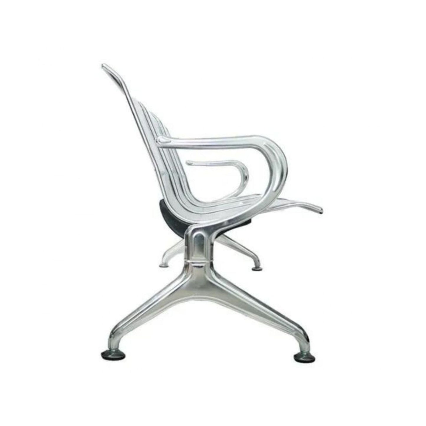 Silla Tandem 4 Puesto Cromado Verde