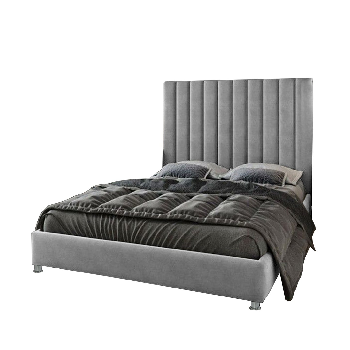 Espaldar de Cama Doble Natura 140x150x10 gris plata