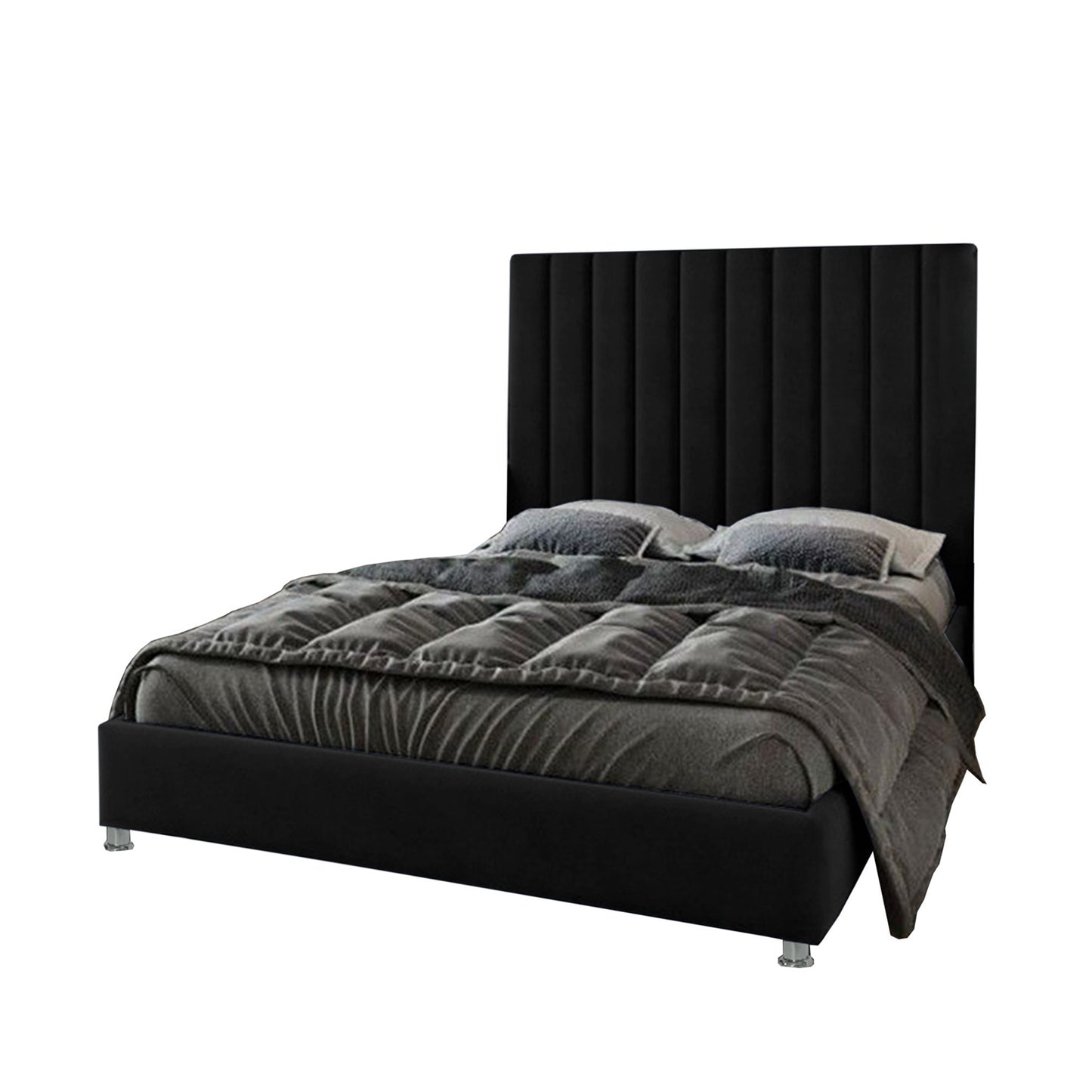 Base Cama Con Espaldar Semidoble Natura Negro