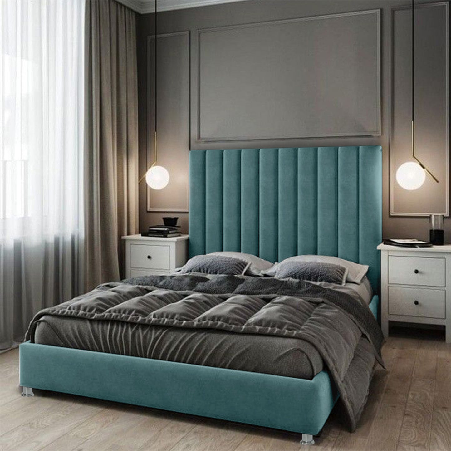 Base Cama Con Espaldar Sencillo Natura Verde