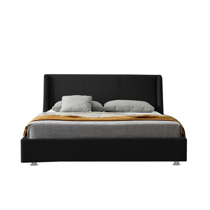 Base Cama Con Espaldar King Mousai Negro