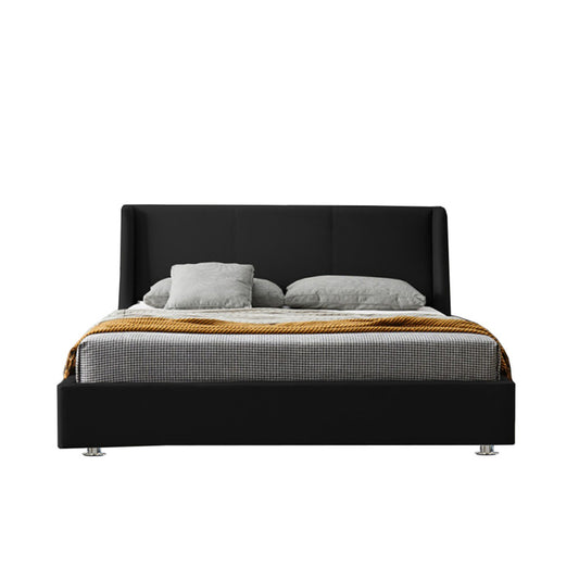 Base Cama Con Espaldar King Mousai Negro