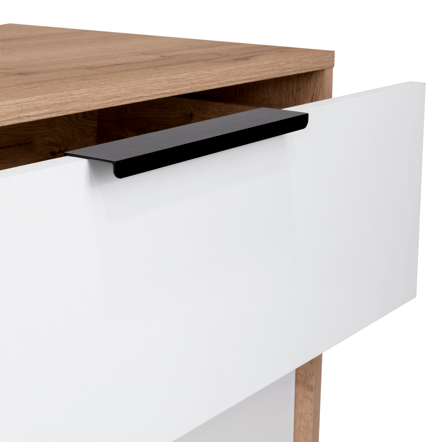 Organizador Serion Café Claro Y Blanco, Con Tres Cajones Multiusos Y Manijas Metálicas