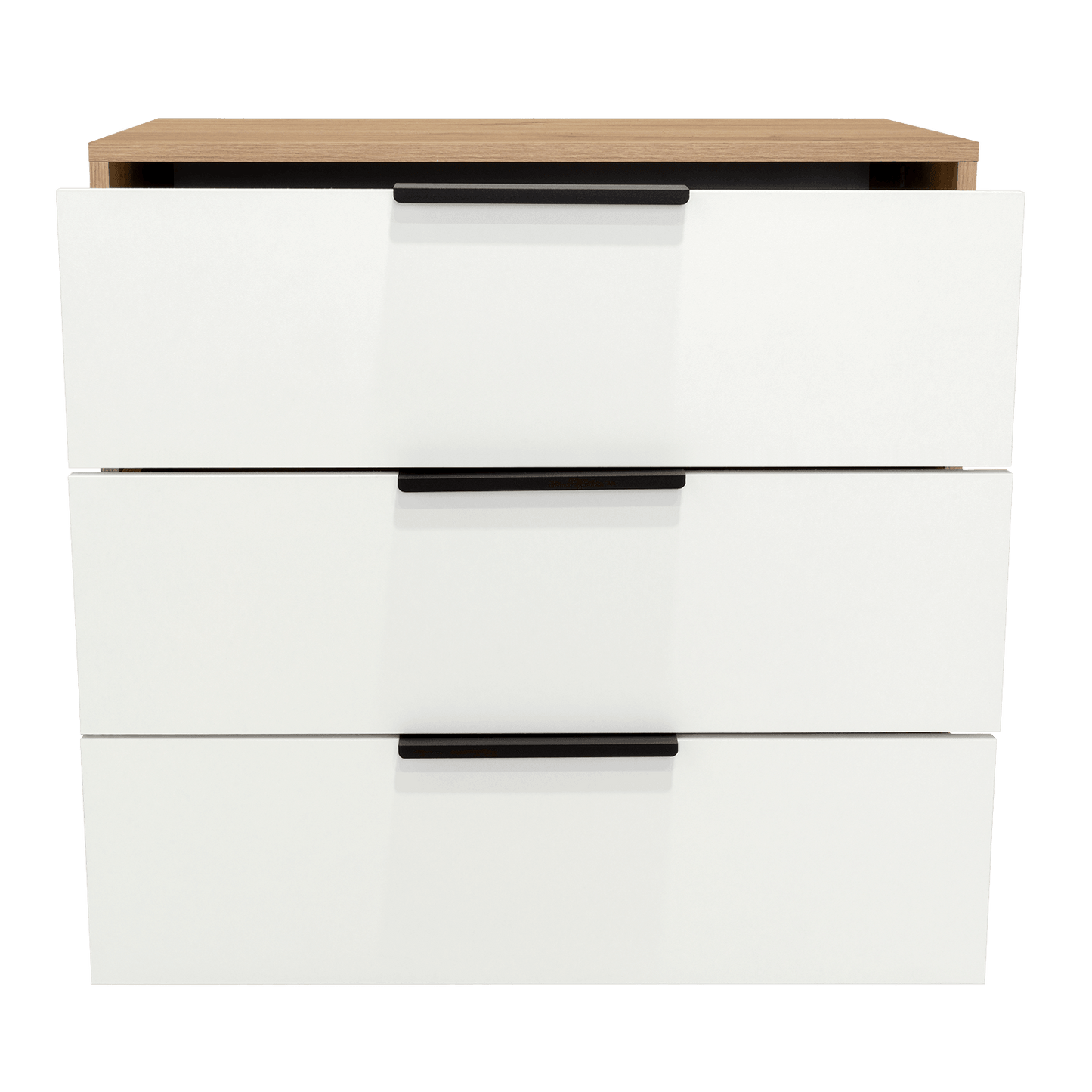 Organizador Serion Café Claro Y Blanco, Con Tres Cajones Multiusos Y Manijas Metálicas