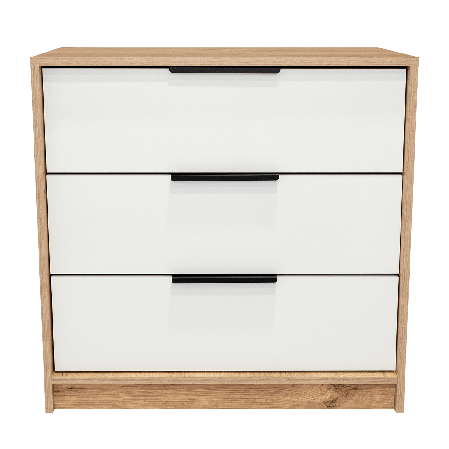 Organizador Serion Café Claro Y Blanco, Con Tres Cajones Multiusos Y Manijas Metálicas