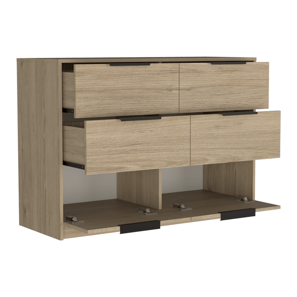 Comoda 4 Cajones Okria Rovere + Blanco