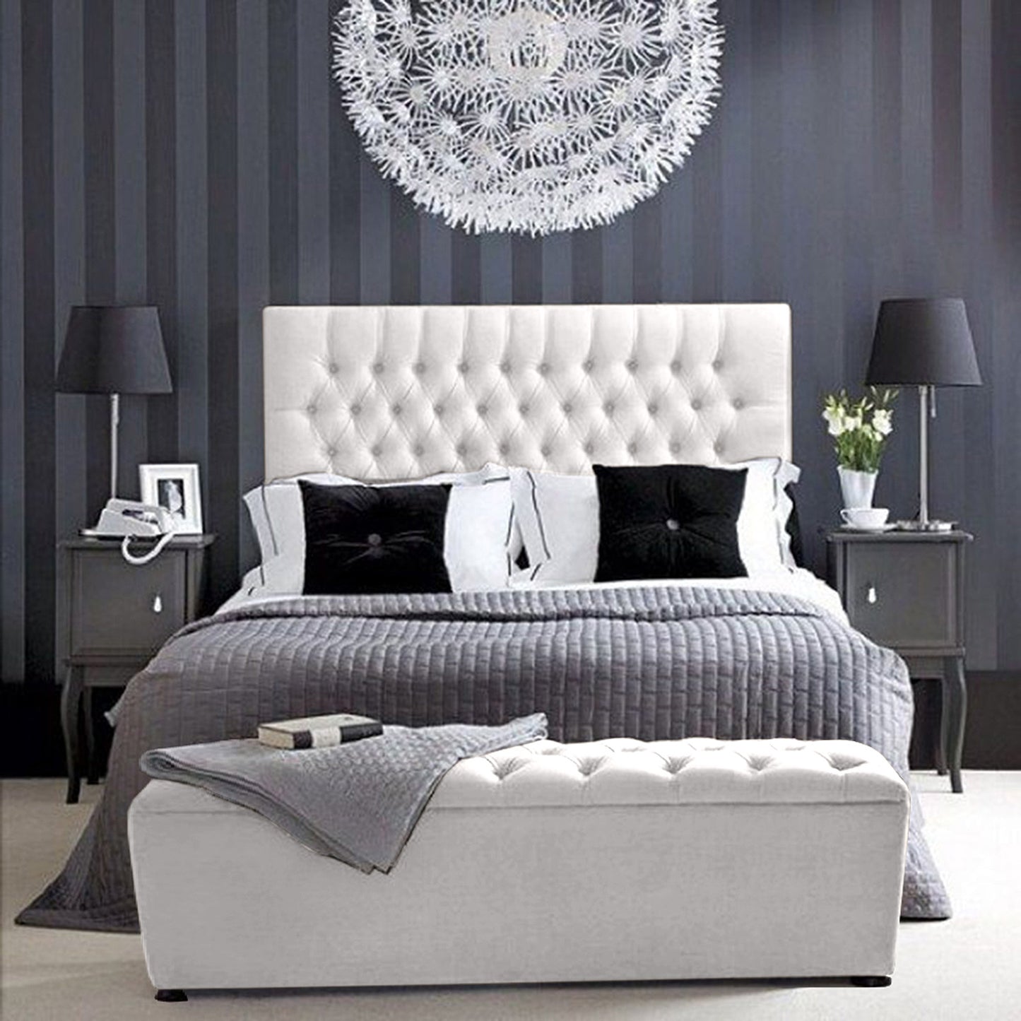 Espaldar de Cama Sencillo Paris 100x150x10 blanco