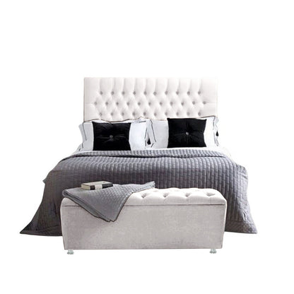 Base Cama Con Espaldar Doble Paris Blanco