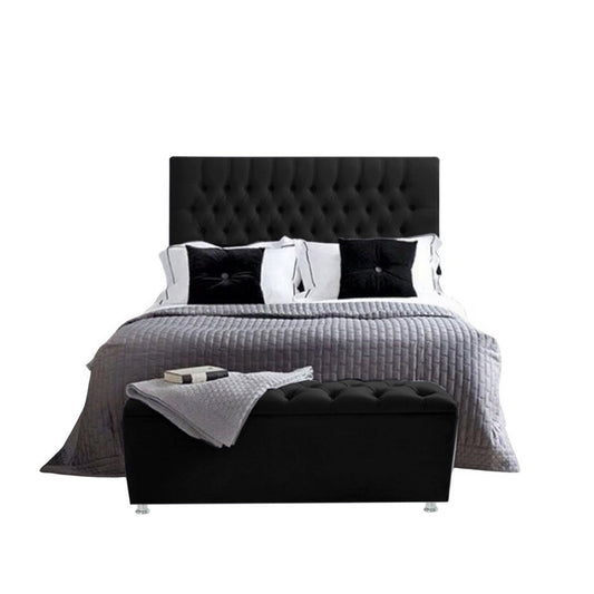 Base Cama Con Espaldar Semidoble Paris Negro