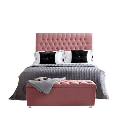 Base Cama Con Espaldar Semidoble Paris Salmon