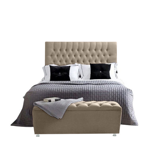Base Cama Con Espaldar Doble Paris Taupe